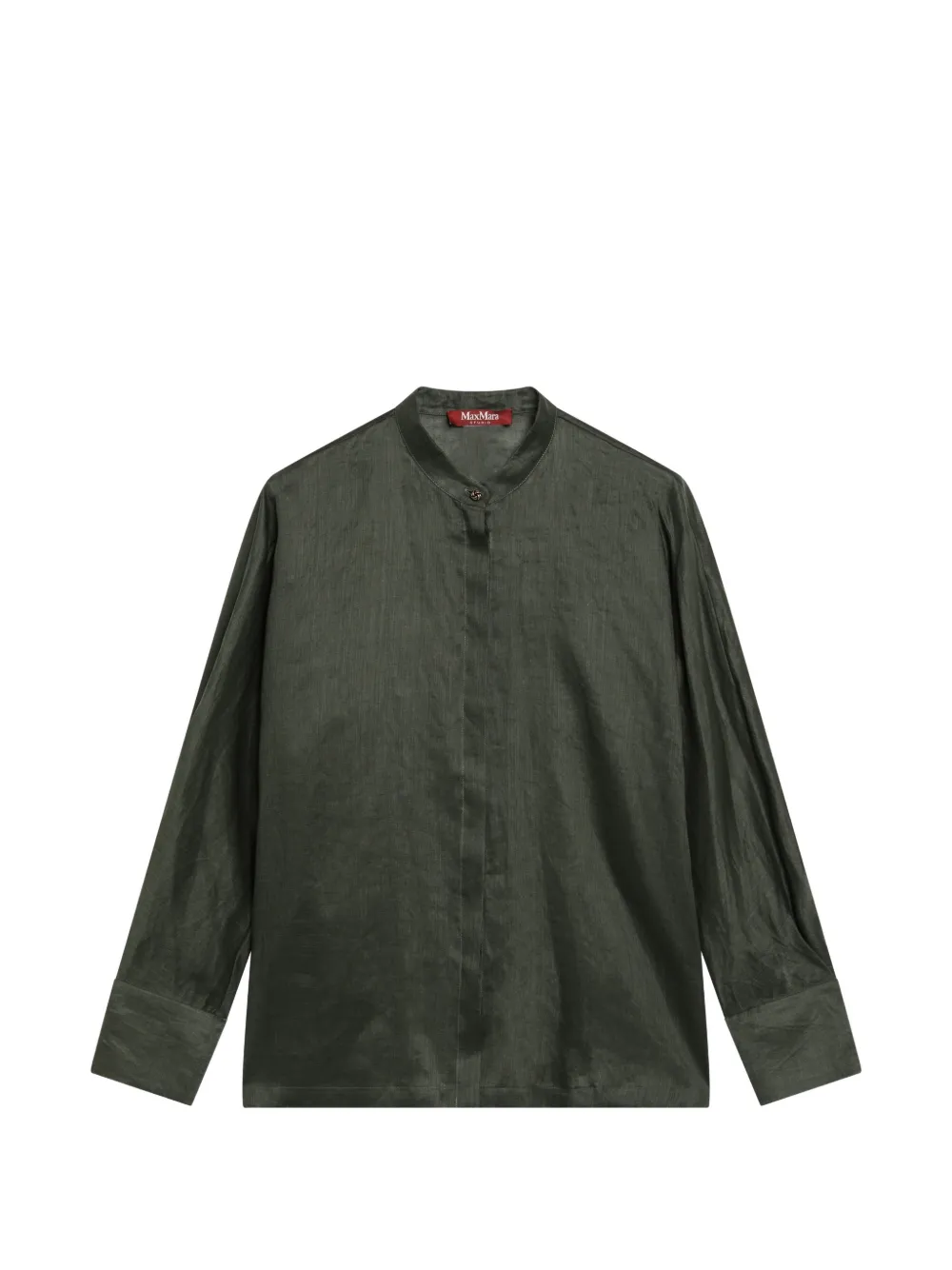 Max Mara mandarin-collar long-sleeve shirt - Green