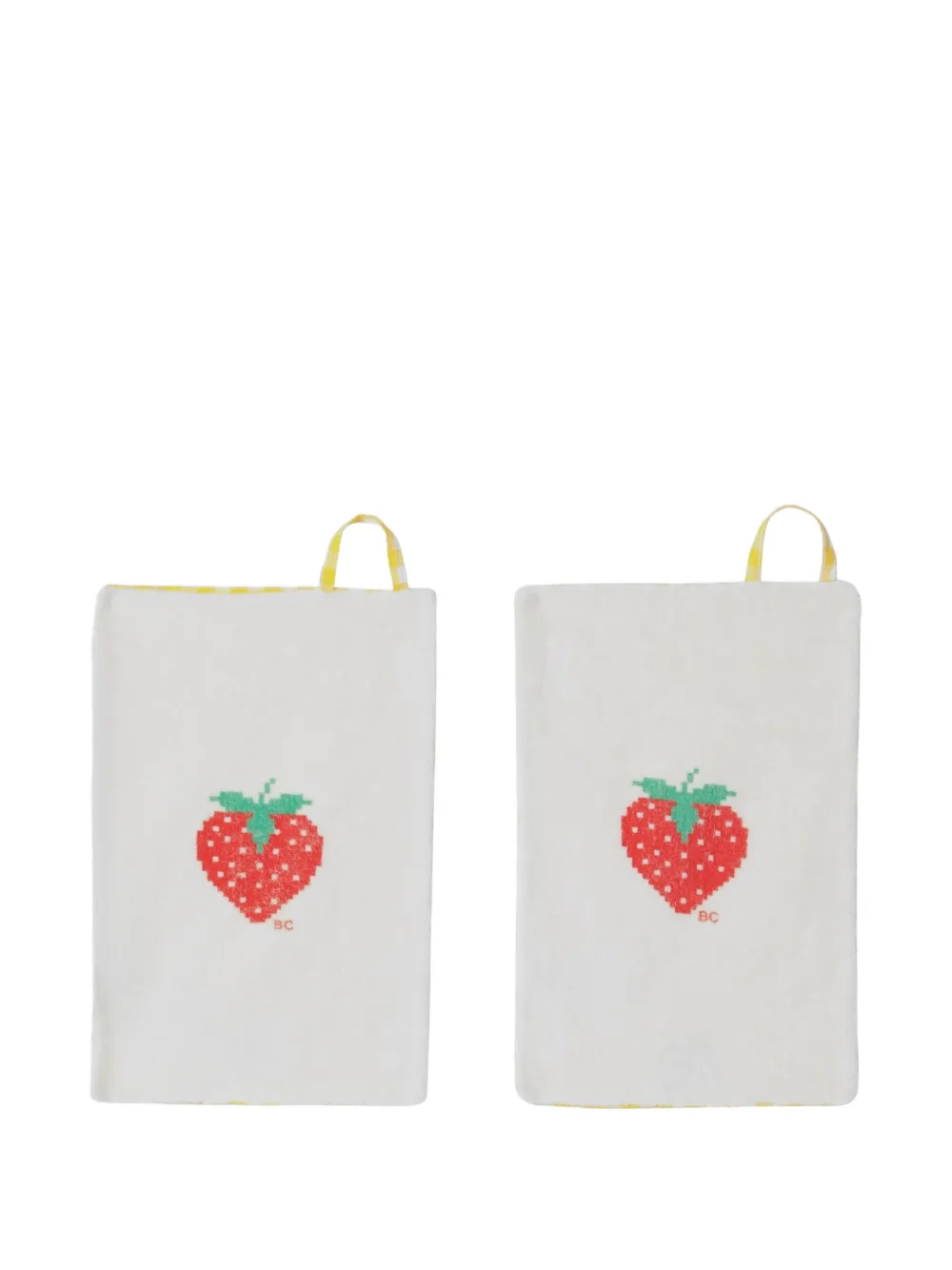 Bobo Choses check-pattern washcloth pack (set of two) - White