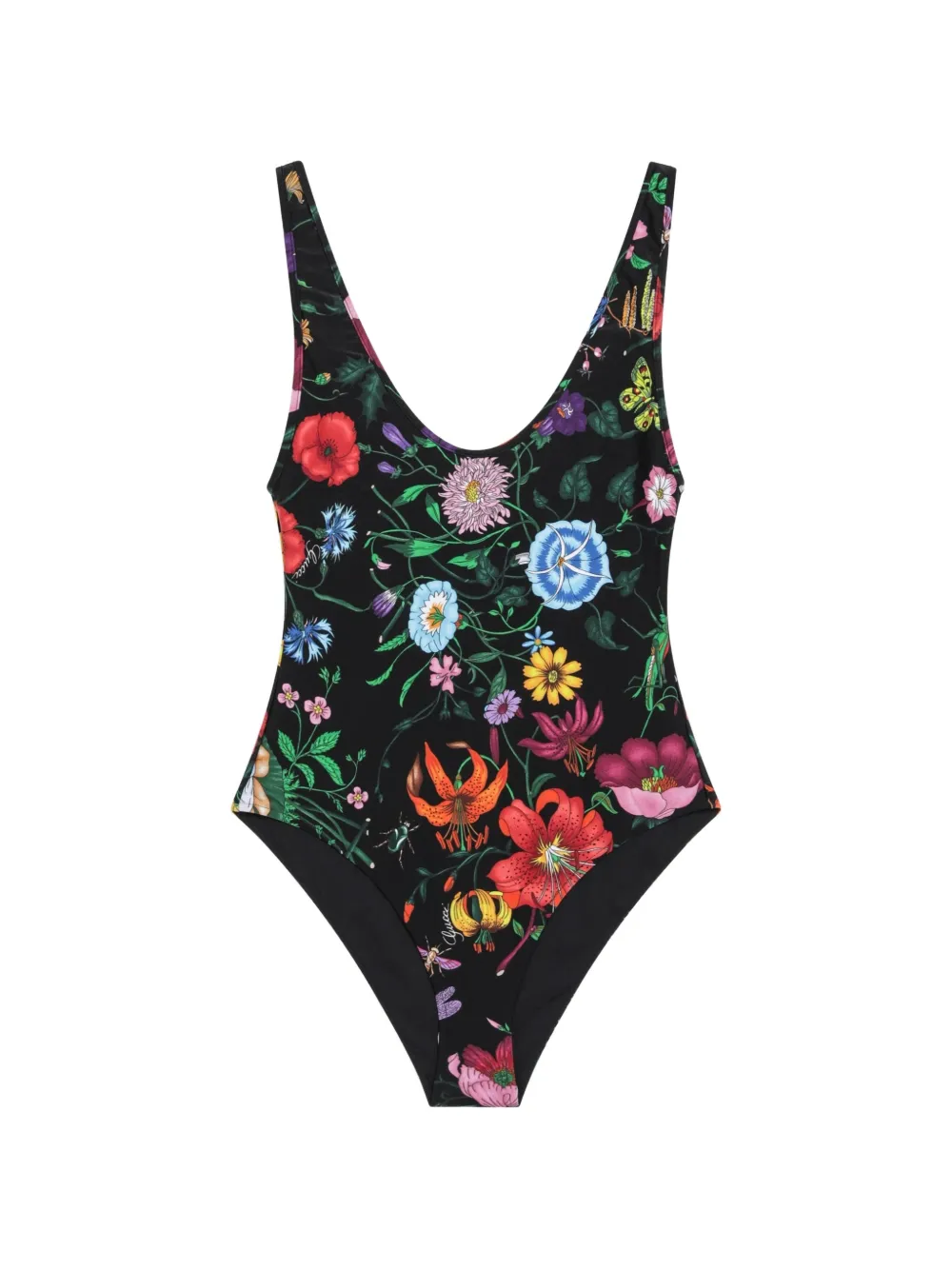 Gucci floral-print swimsuit - Schwarz