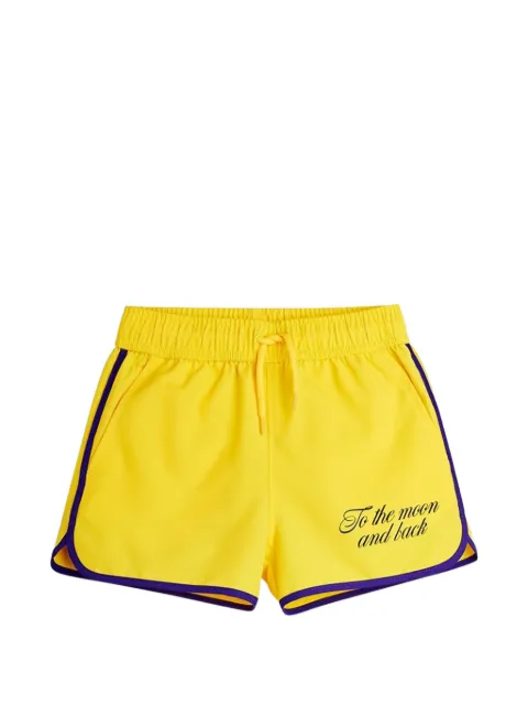Mini Rodini To the Moon slogan-print swim shorts