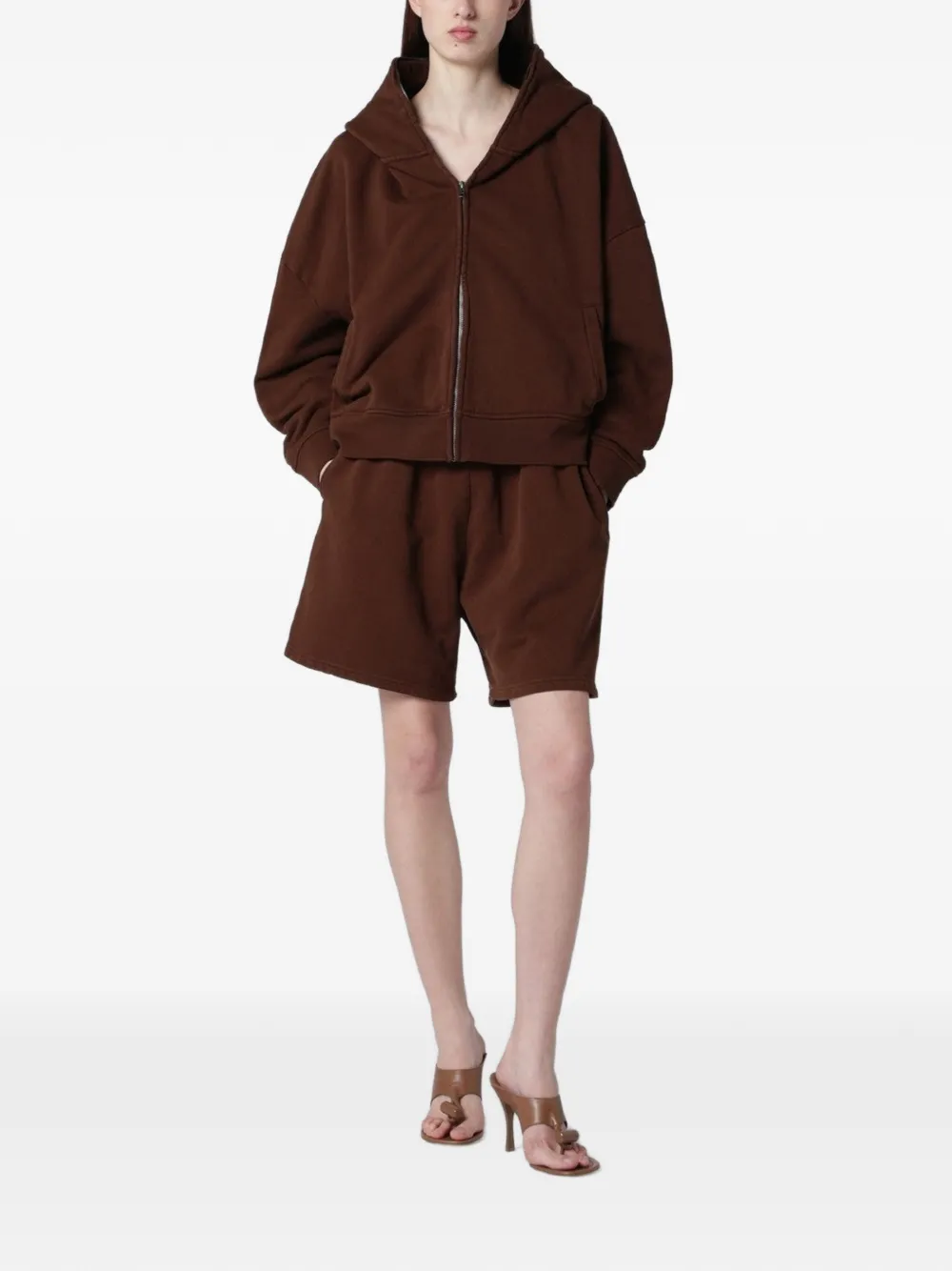 ENTIRE STUDIOS Shorts met elastische tailleband Bruin