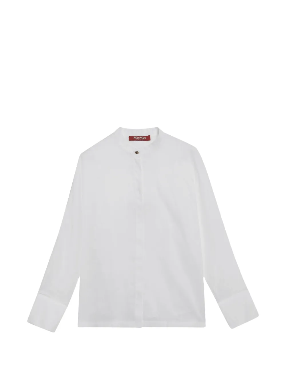 Max Mara band-collar long-sleeve shirt - White