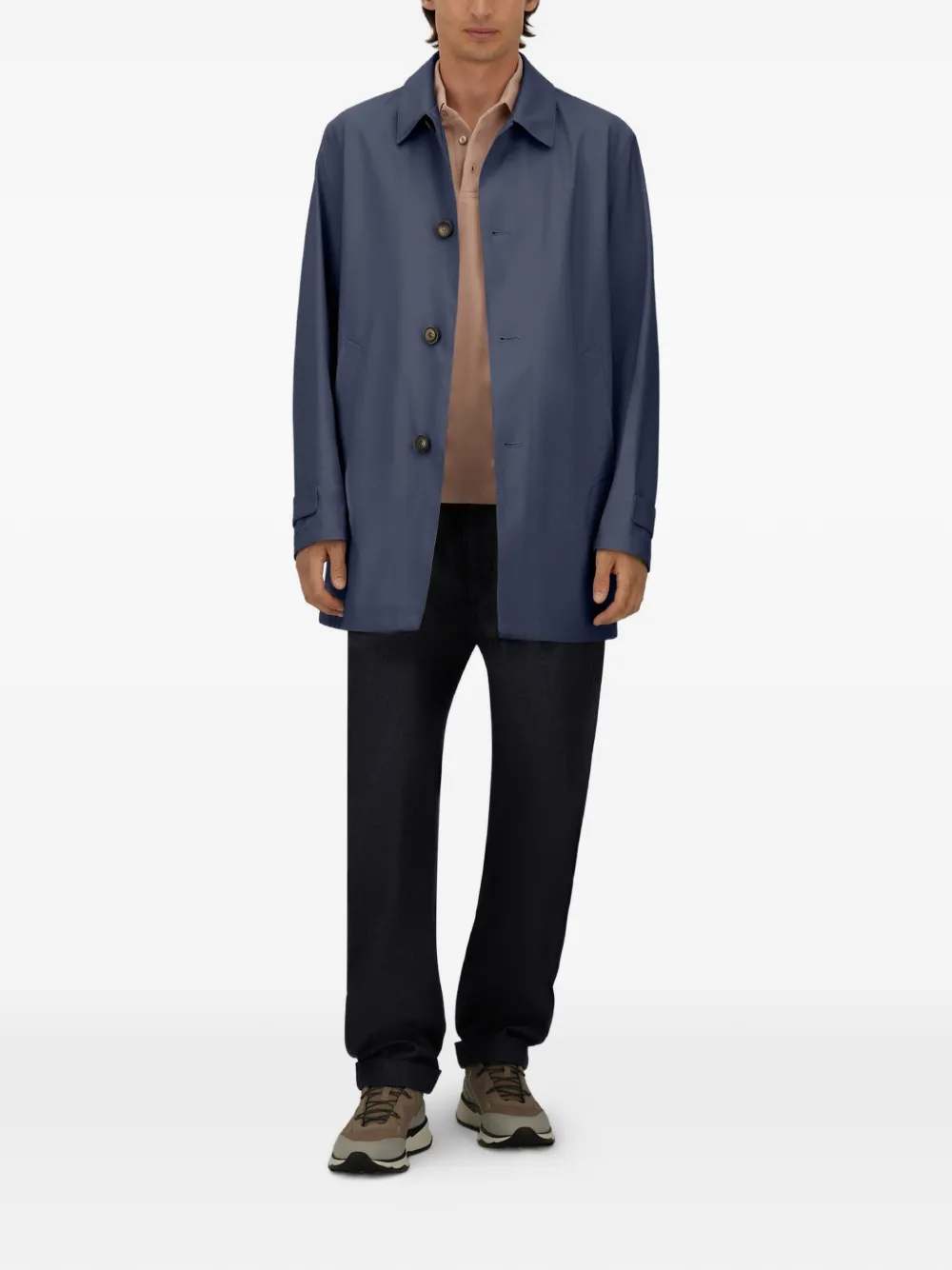 Herno Regenjas met paspelzak Blauw