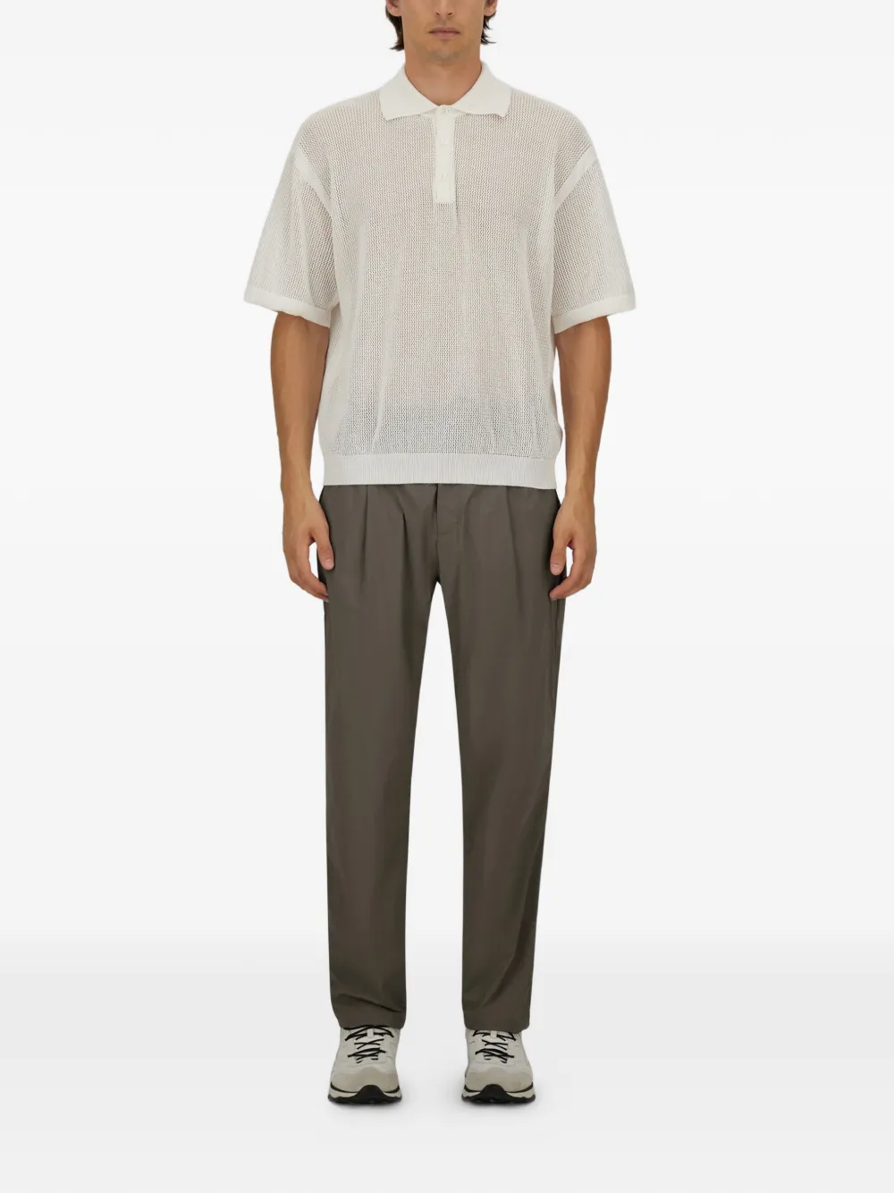 Herno Broek met elastische taille en trekkoord Groen