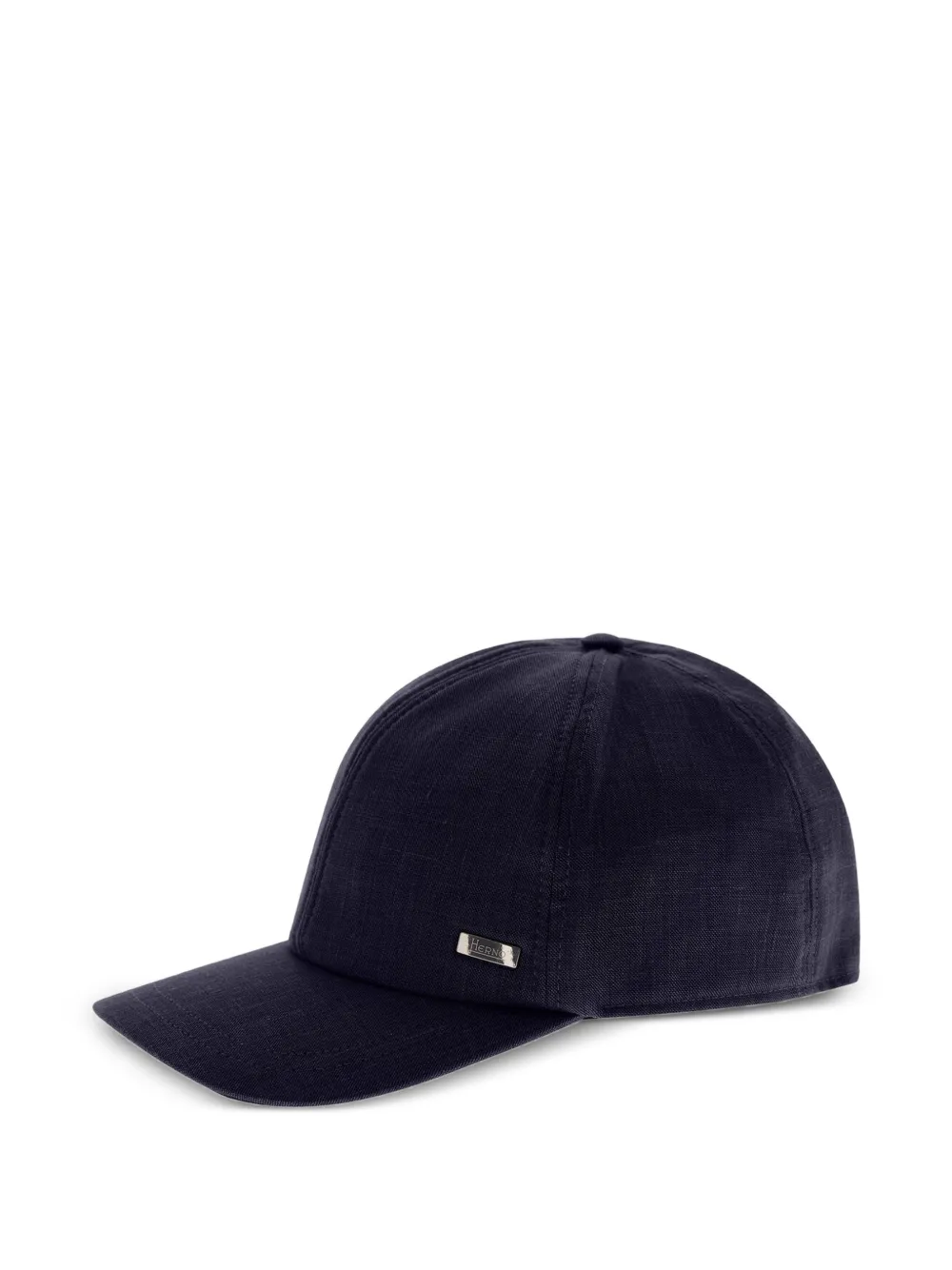 Herno Linnen honkbalpet met logodetail Blauw
