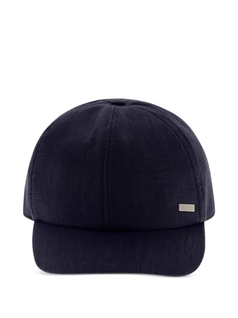 Herno logo-detail linen baseball cap