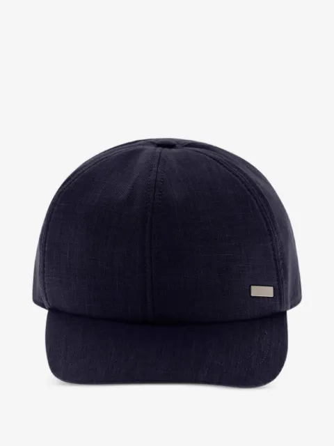 Herno logo-detail linen baseball cap