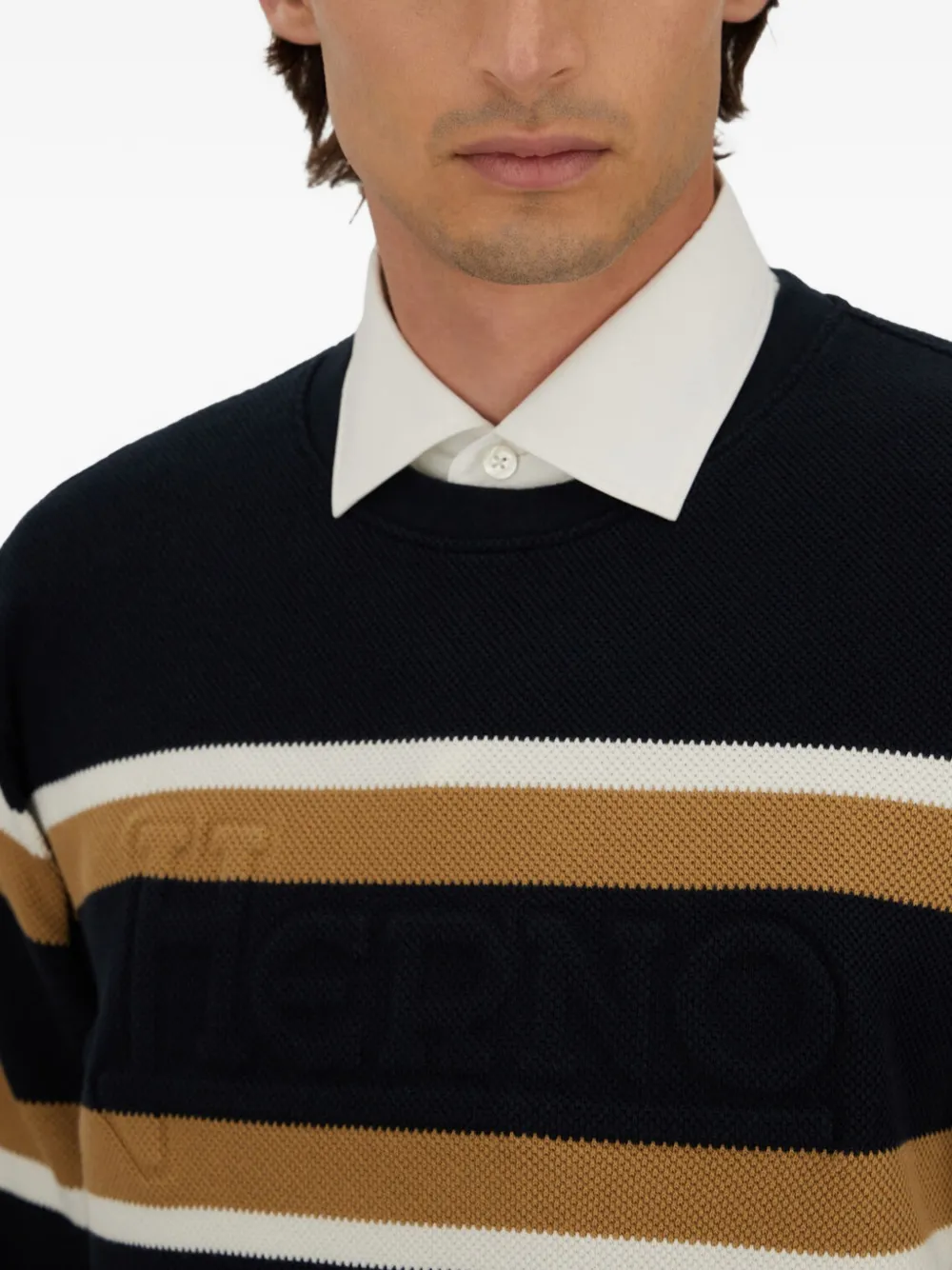 Herno Gestreepte sweater Blauw