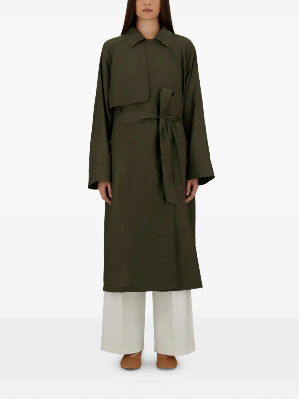 Herno Trenchcoat met ceintuur Groen