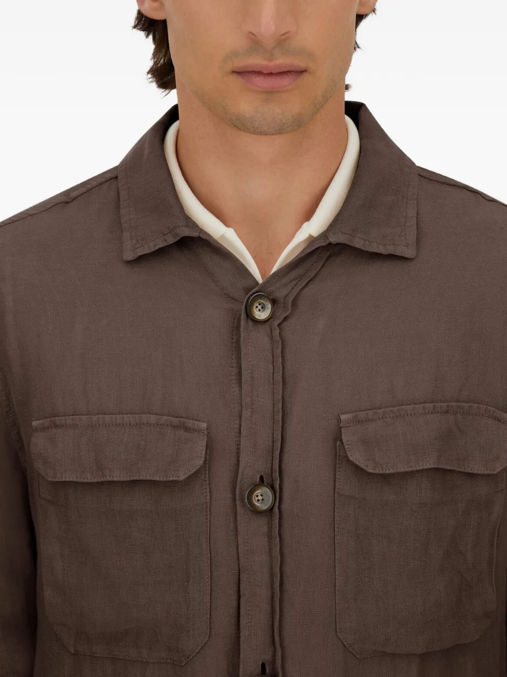 Herno Shirtjack met klepzak Bruin