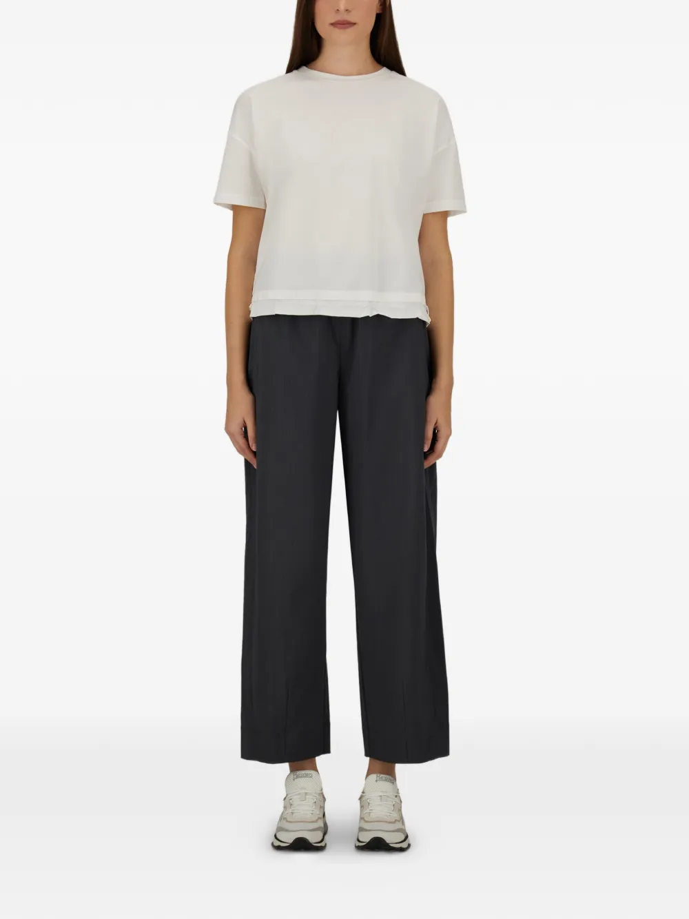 Herno Cropped broek met elastische taille Grijs