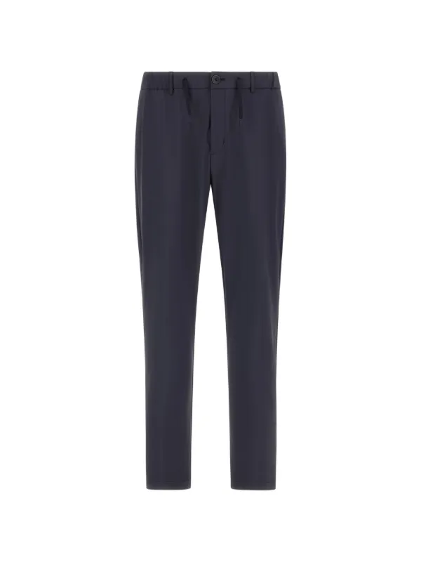 Herno Drawstring-fastening Wrinkled Trousers in Blue