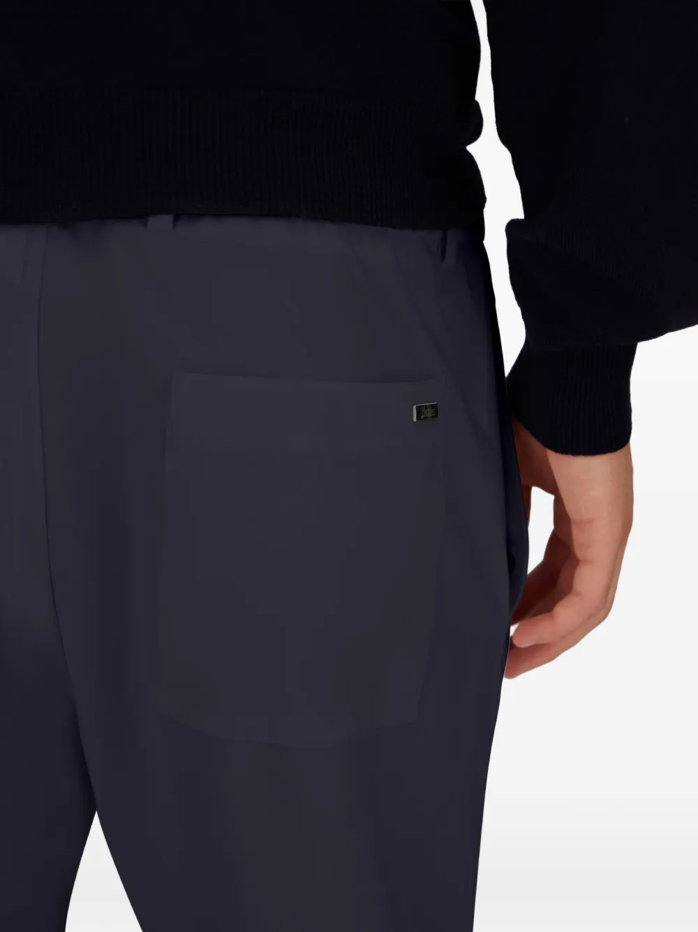 Herno Gekreukte broek met trekkoord Blauw