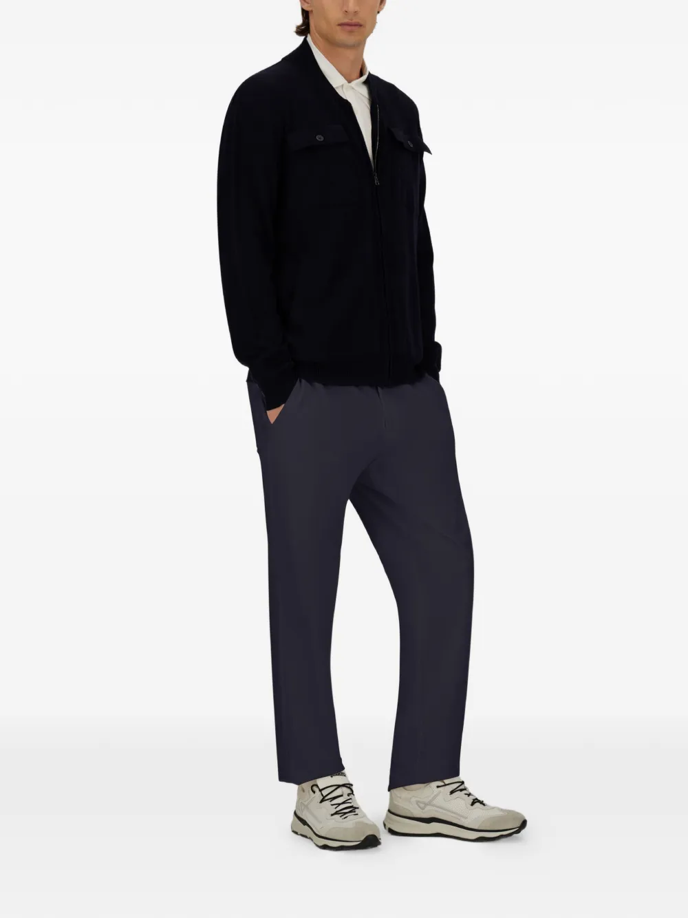 Herno Gekreukte broek met trekkoord Blauw