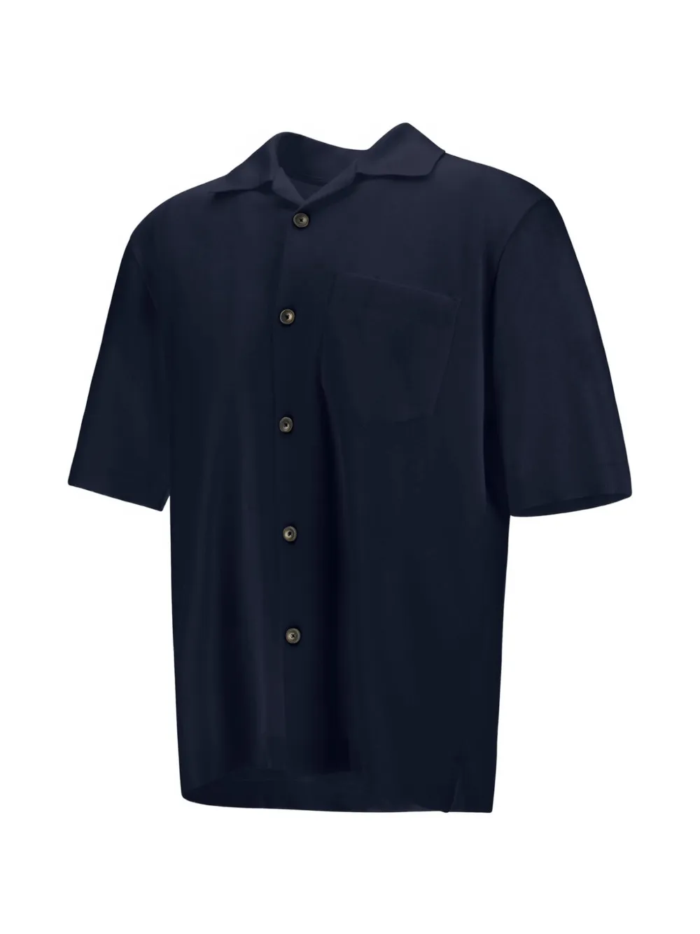 Herno Overhemd met opgestikte zak en korte mouwen Blauw