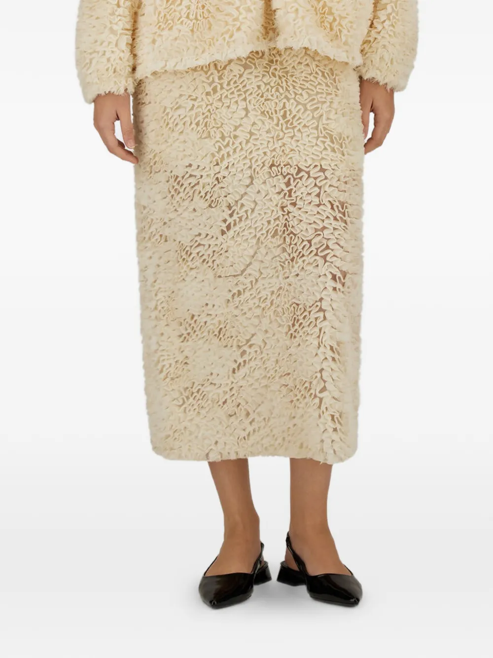  Herno Falda Recta De Georgette - Neutro 