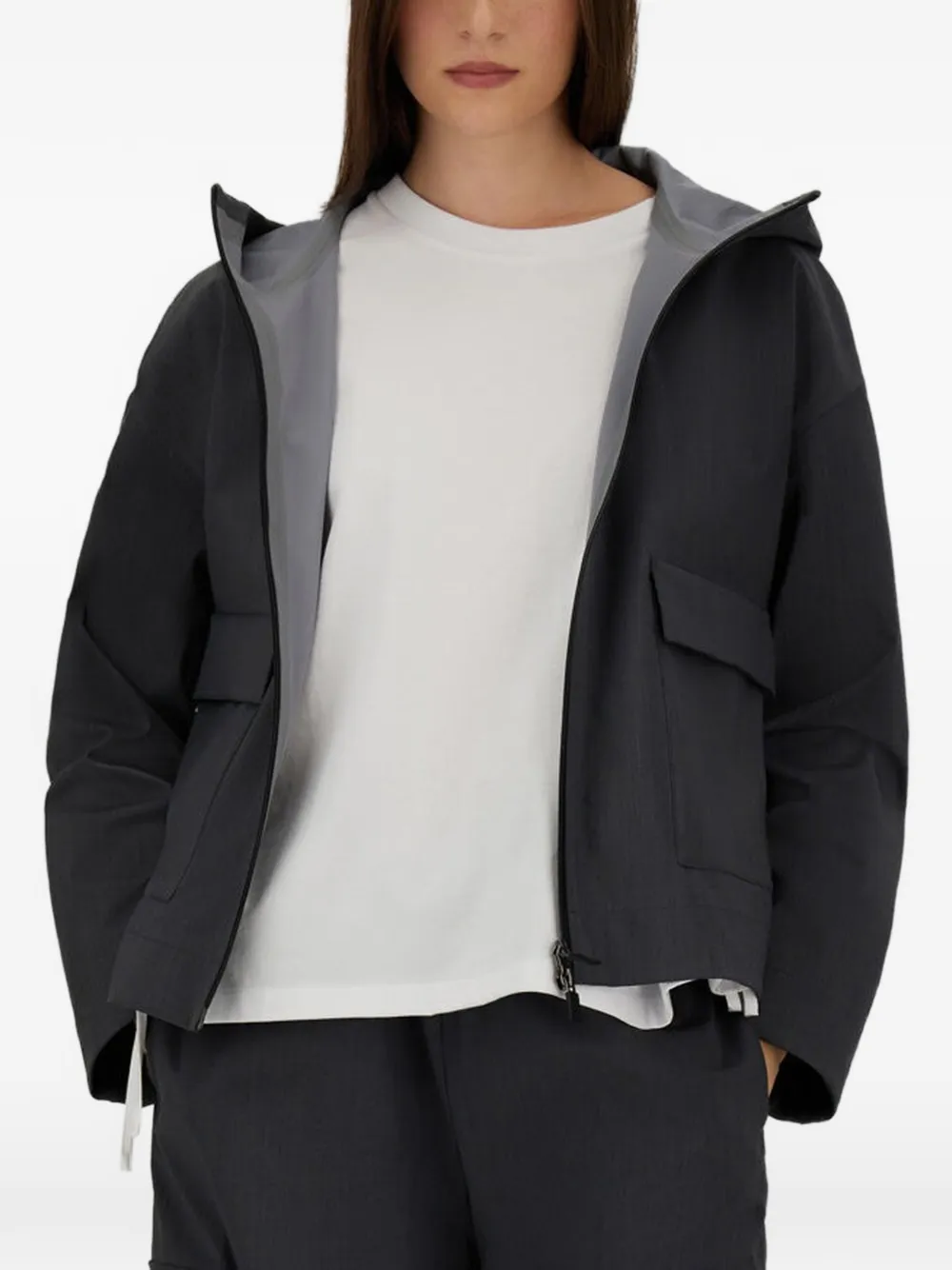Herno zip-up hooded jacket - Grigio