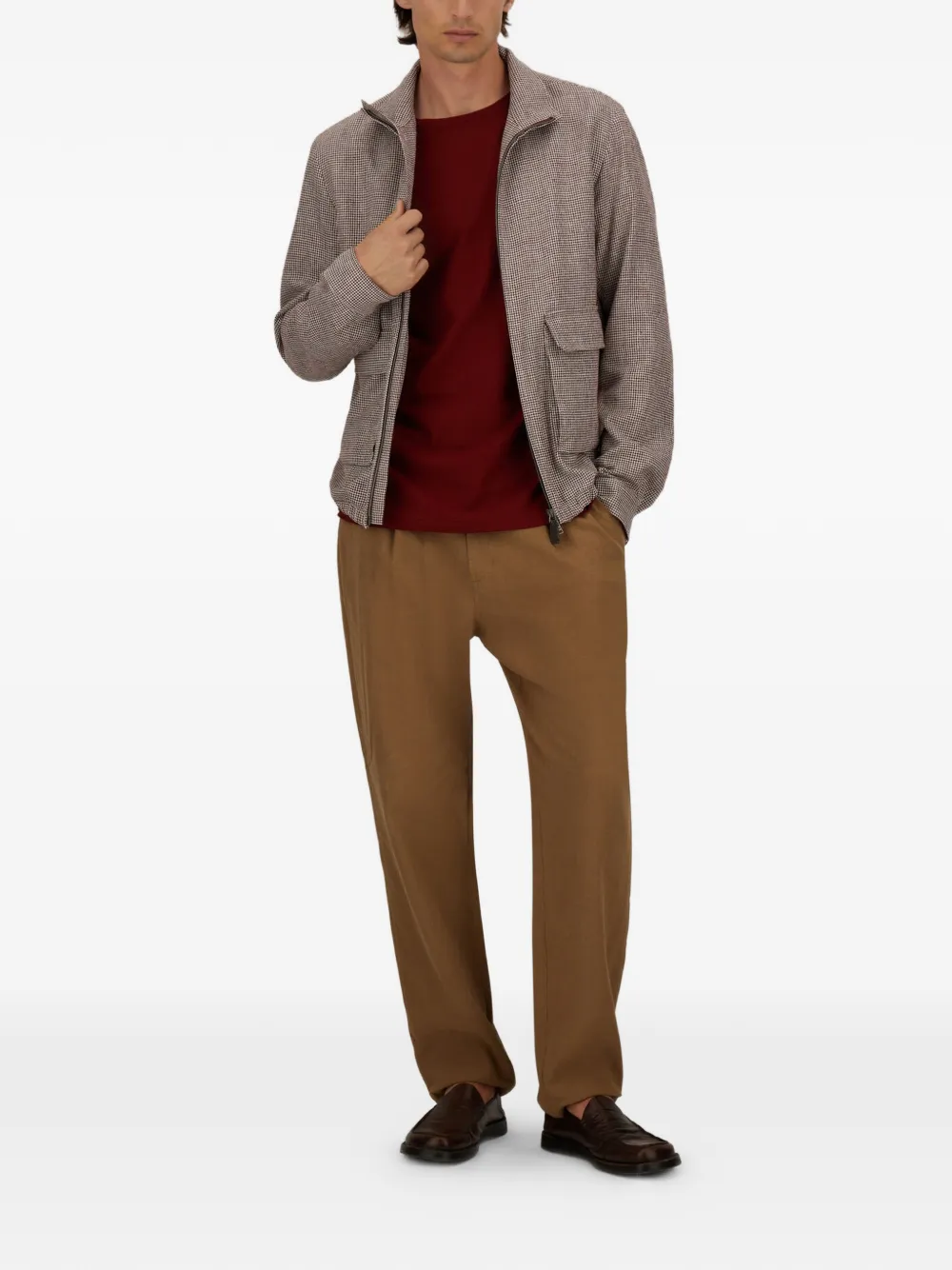 Herno Bomberjack met pied-de-poule print Rood