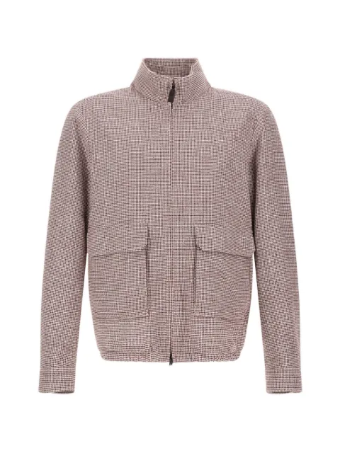 Herno houndstooth bomber jacket