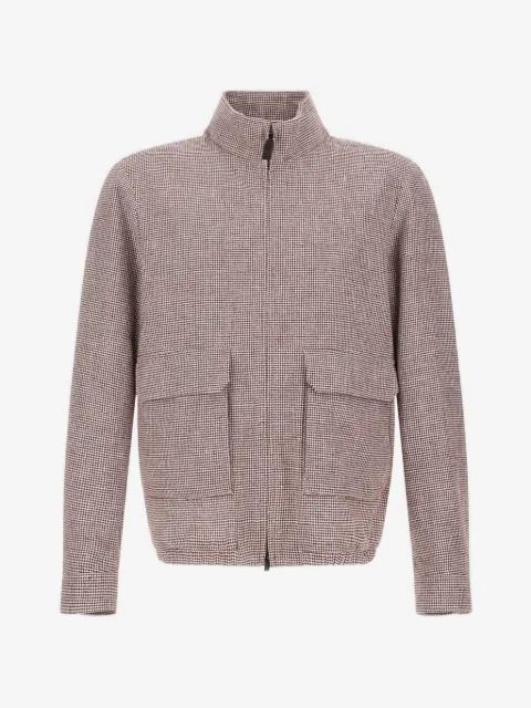 Herno houndstooth bomber jacket