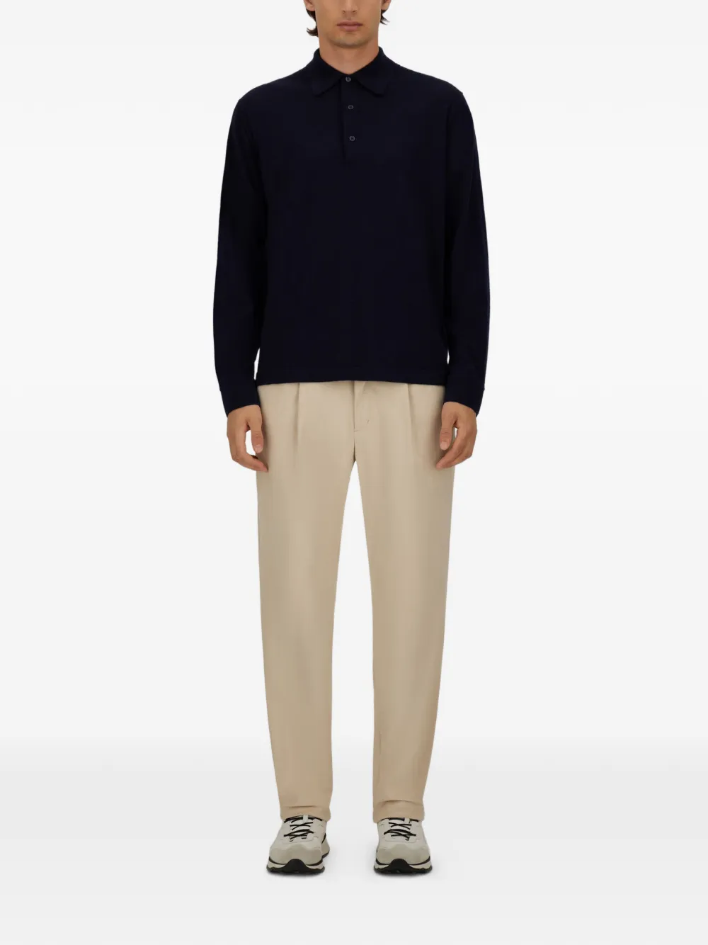 Herno Poloshirt met lange mouwen Blauw