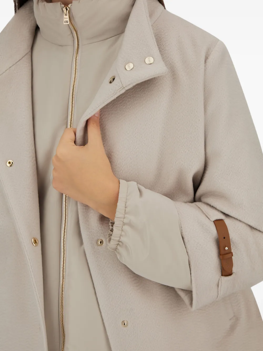 Herno Jack met leren cuffs Beige
