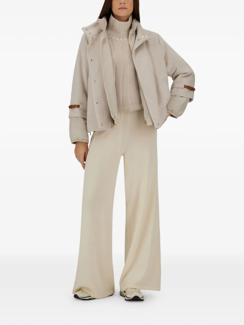 Herno Jack met leren cuffs Beige