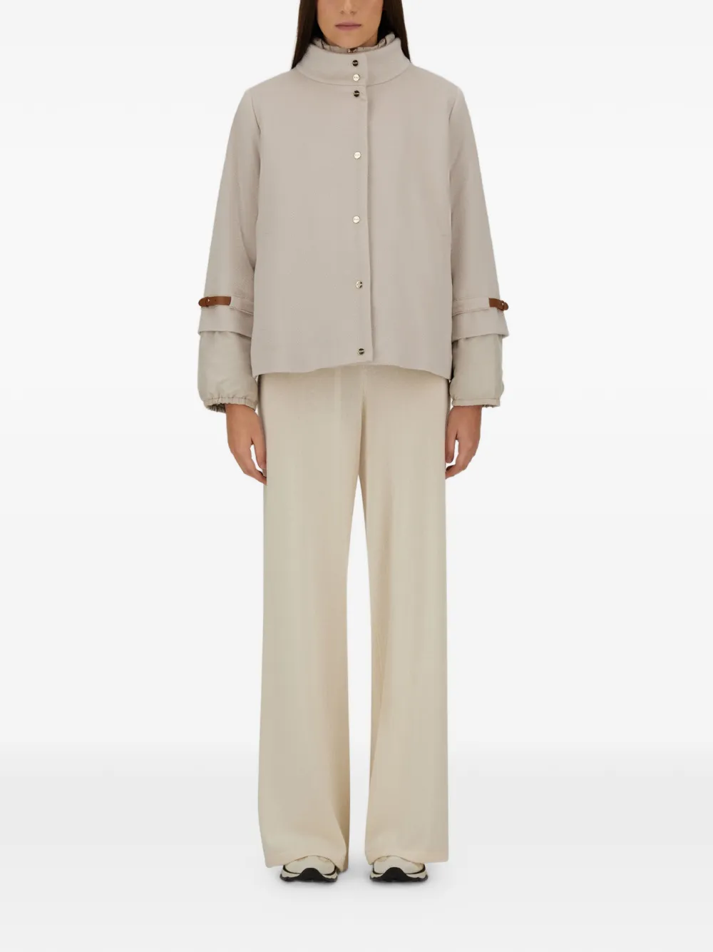 Herno Jack met leren cuffs Beige