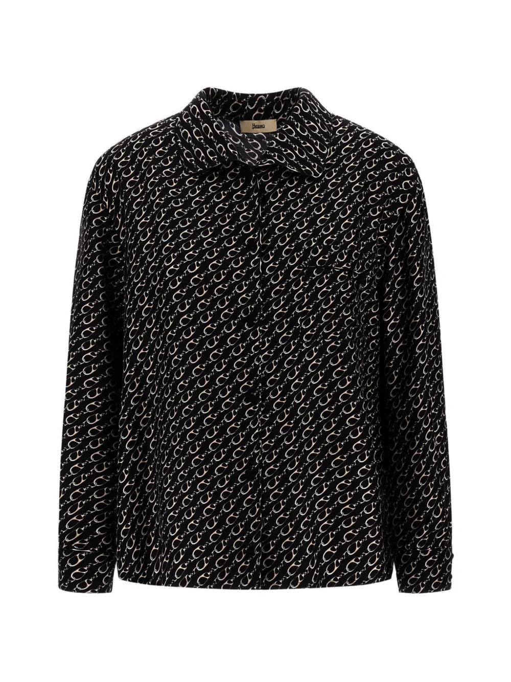 Herno graphic-print silk shirt - Schwarz