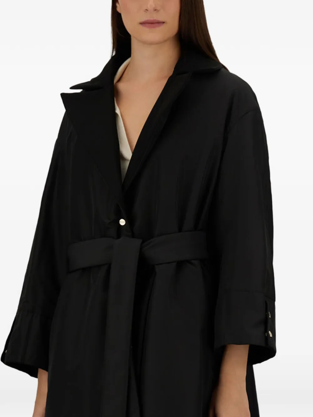 Herno Oversized jas met ceintuur Zwart