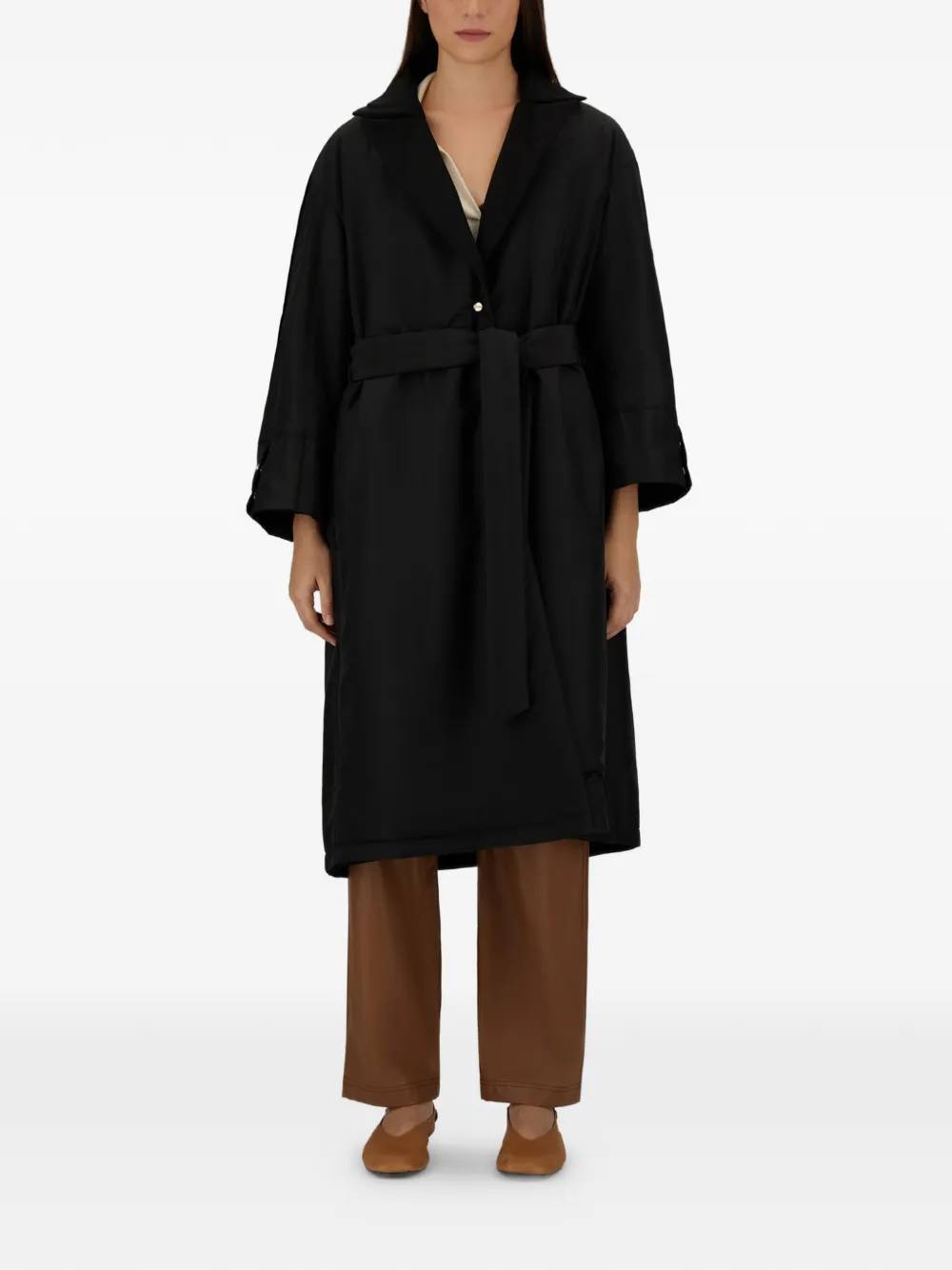 Herno Oversized jas met ceintuur Zwart