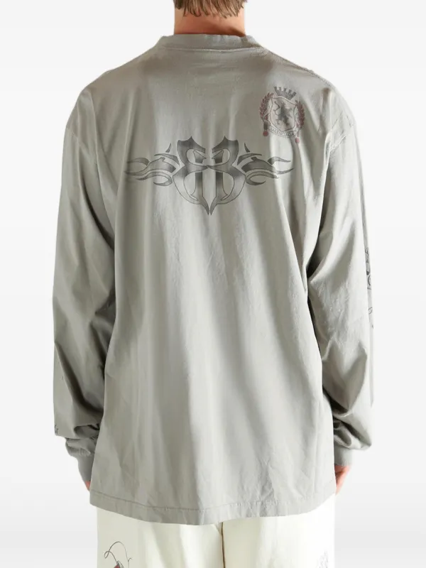 Balenciaga graphic-print long-sleeve T-shirt | Grey | FARFETCH