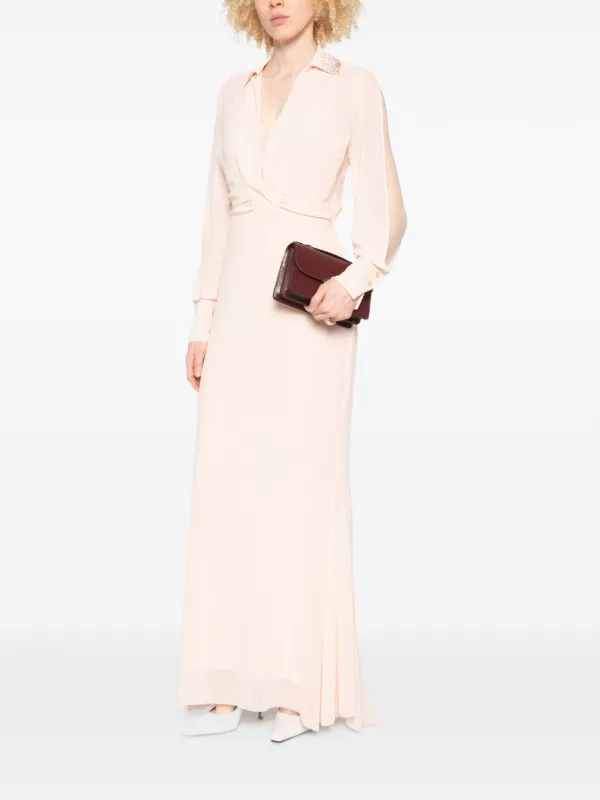 patrizia pepe pink dress Patrizia Pepe V-neck Split Maxi Dress