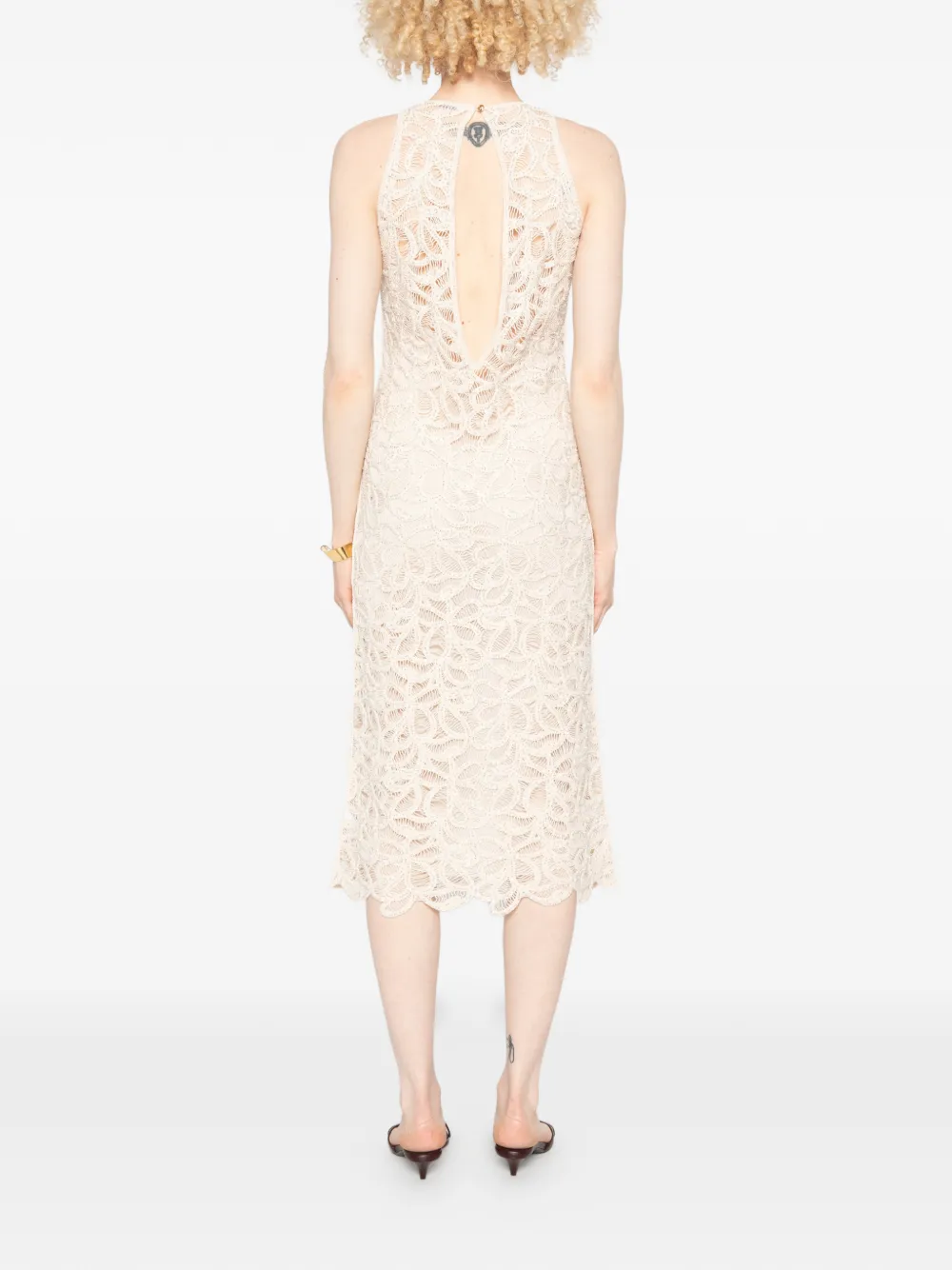 Patrizia Pepe Midi-jurk met ronde hals Beige