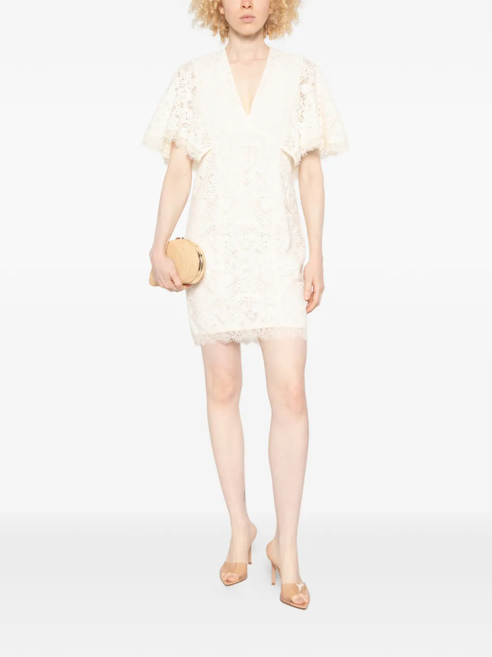 TWINSET Midi-jurk met V-hals Beige