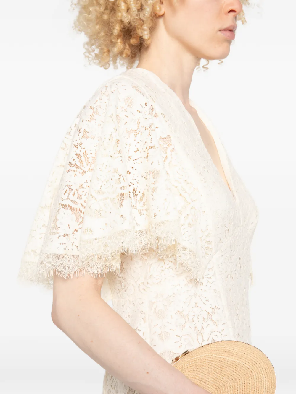 TWINSET Midi-jurk met V-hals Beige