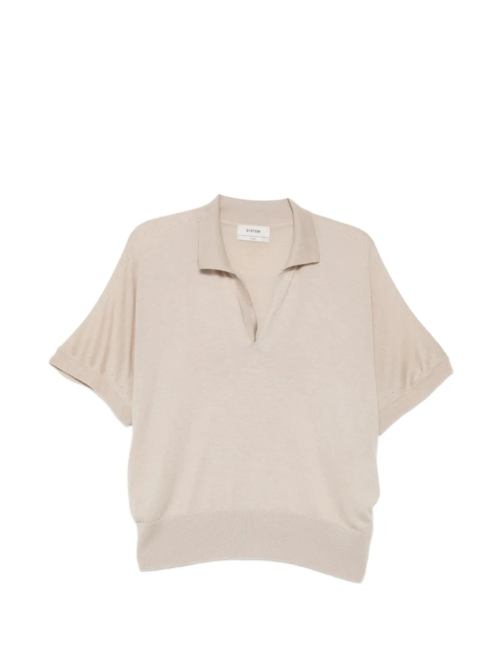 System batwing-sleeves knitted top - Toni neutri