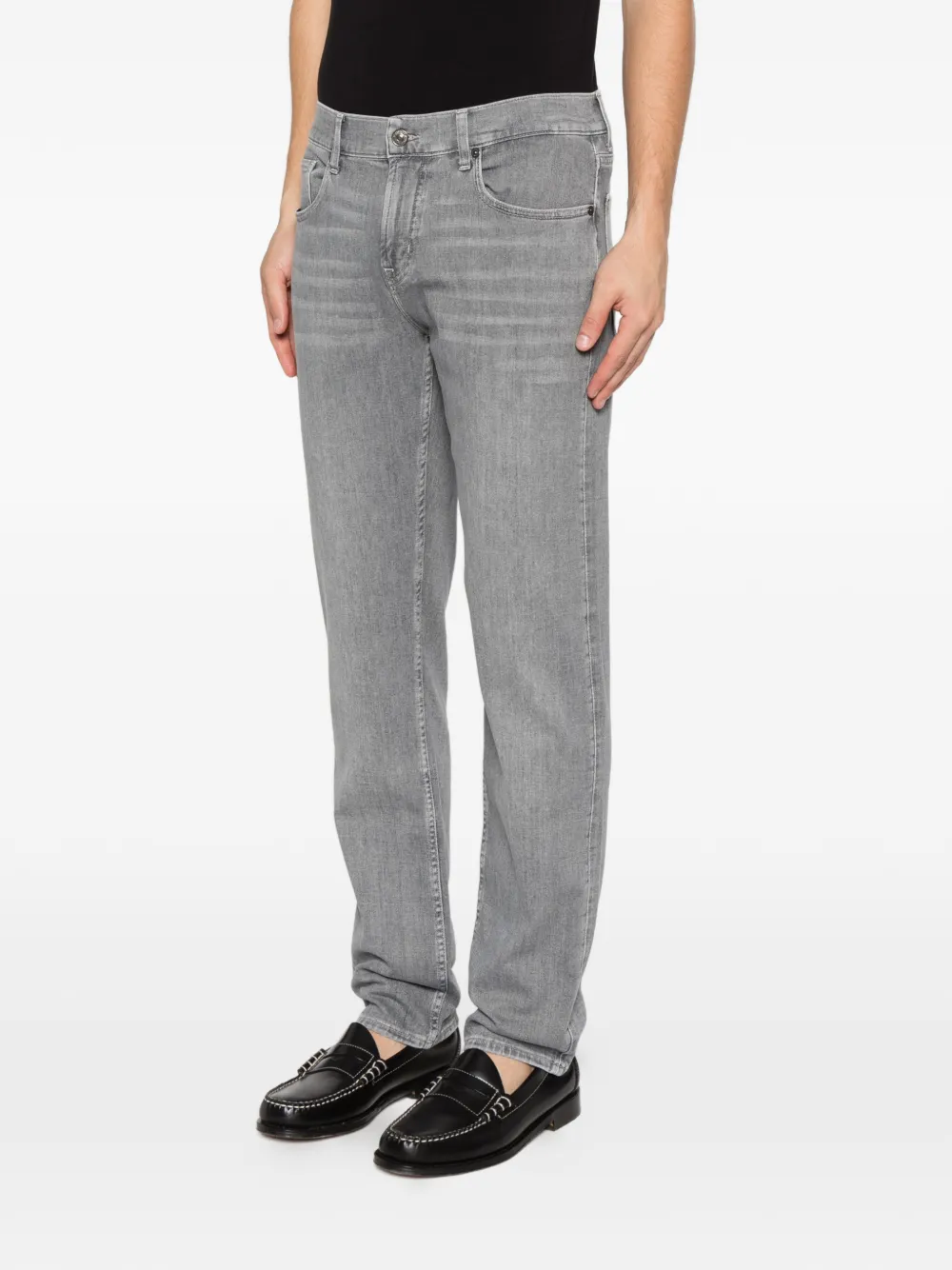 7 For All Mankind Slimmy jeans met vervaagd effect Grijs