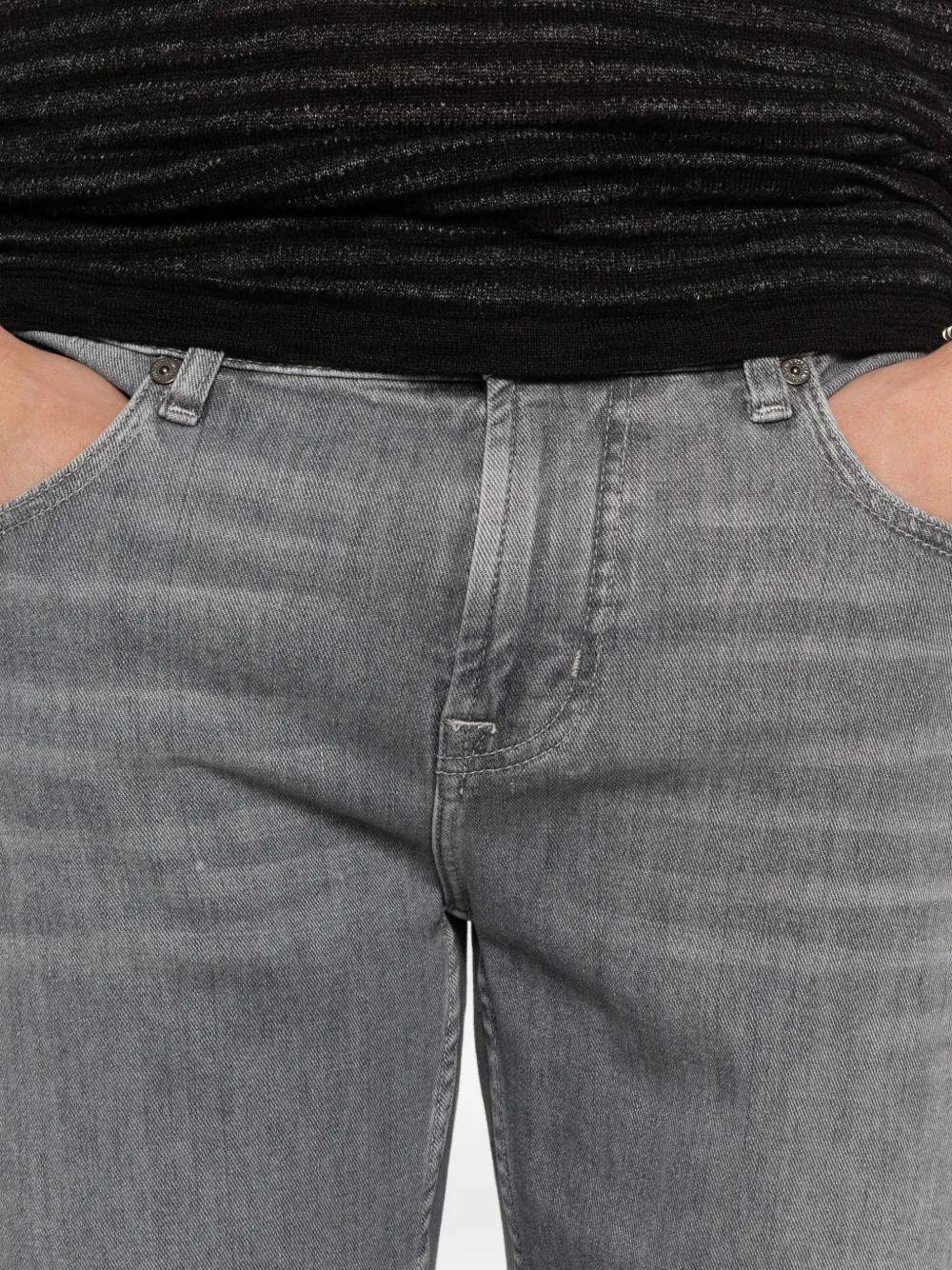 7 For All Mankind Slimmy jeans met vervaagd effect Grijs