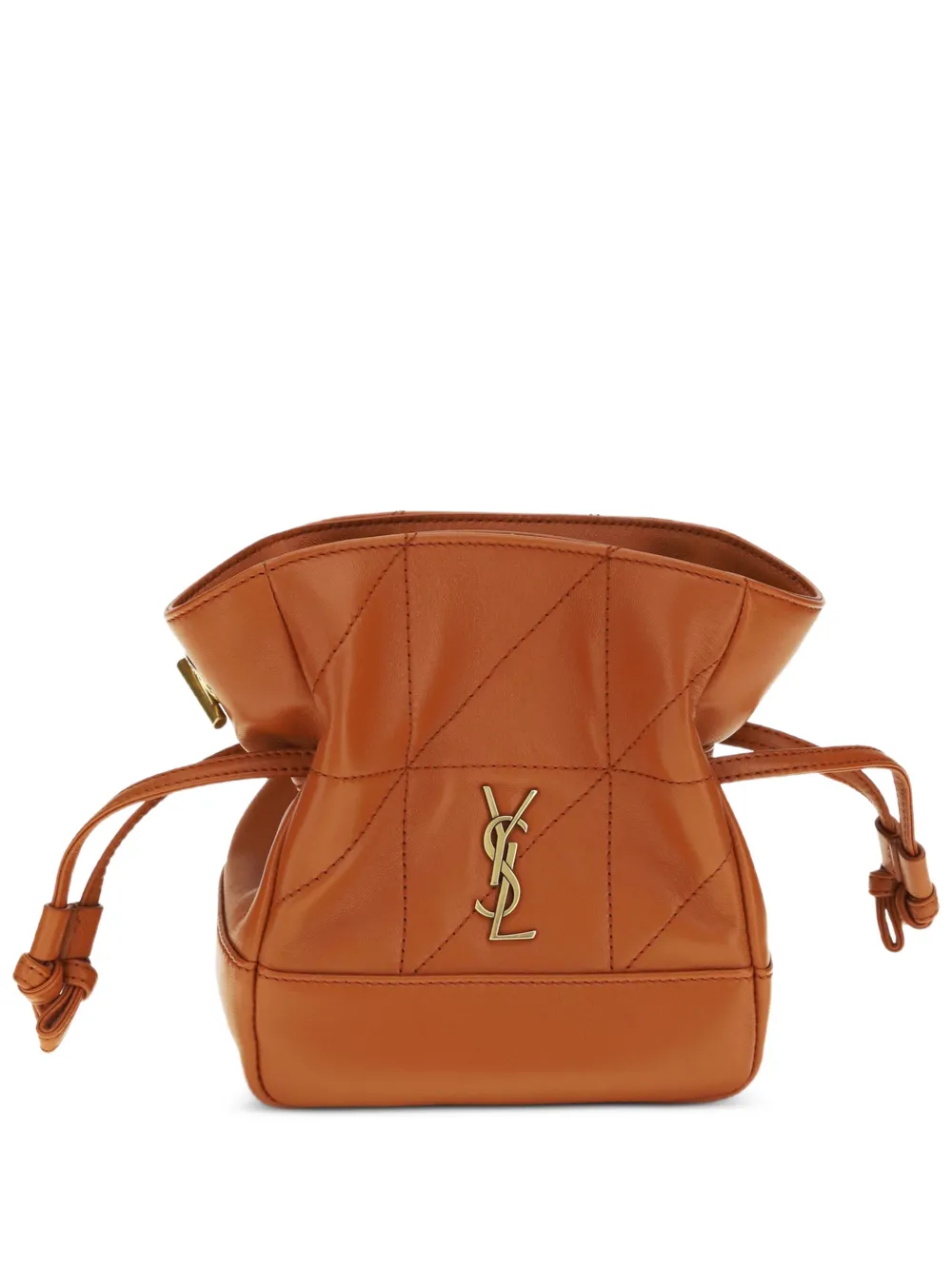 Saint Laurent mini Jamie leather clutch bag - Braun