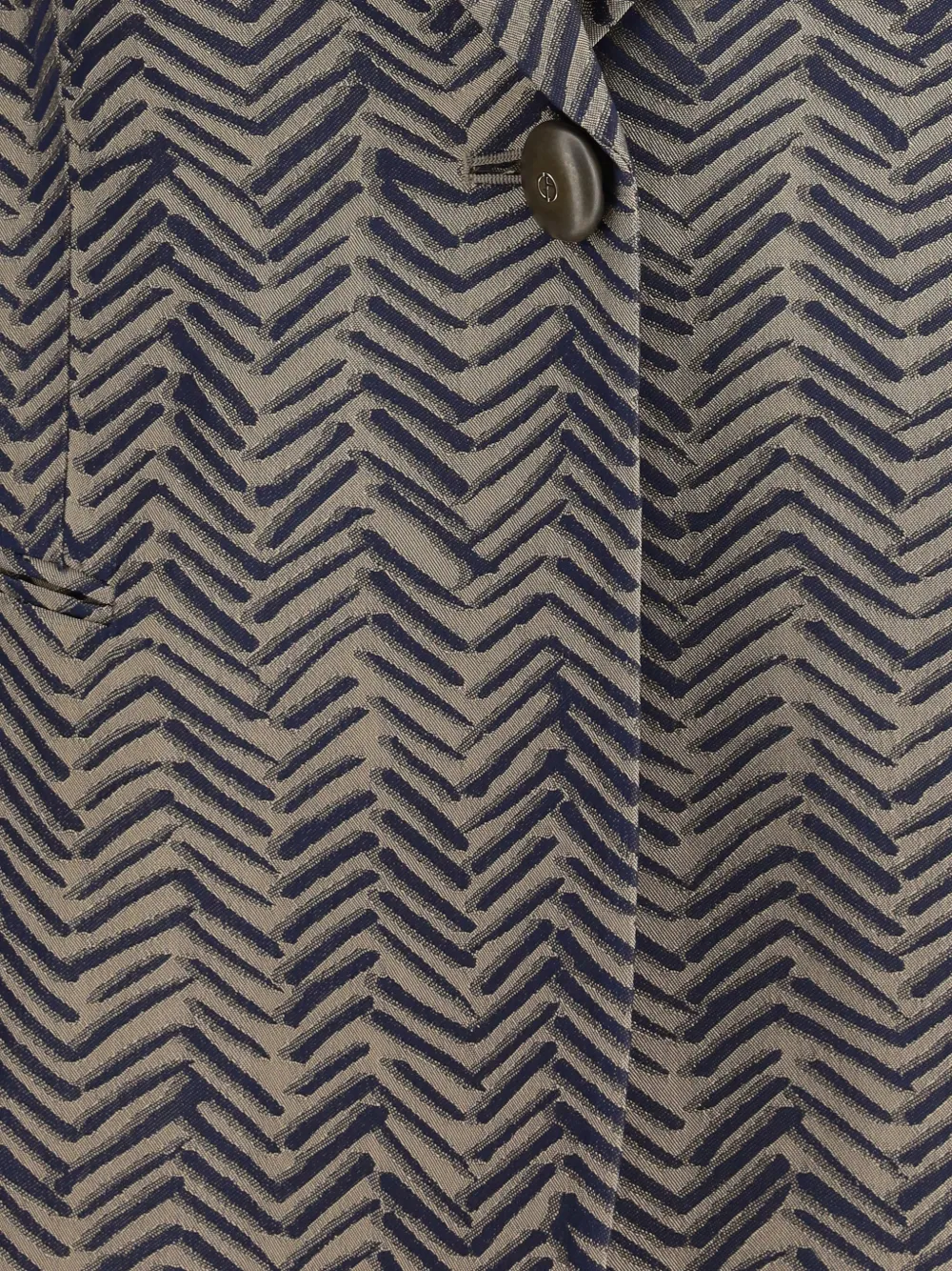  Giorgio Armani Single-breasted Chevron-pattern Jacquard Blazer - Brown 