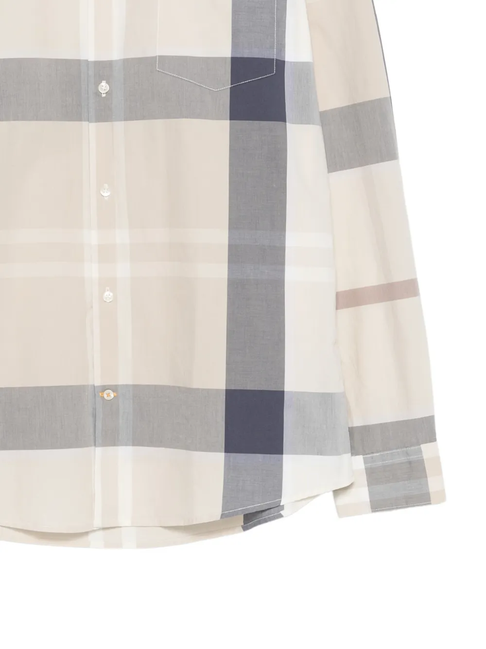 Barbour Overhemd met tartan-ruit en zak Beige