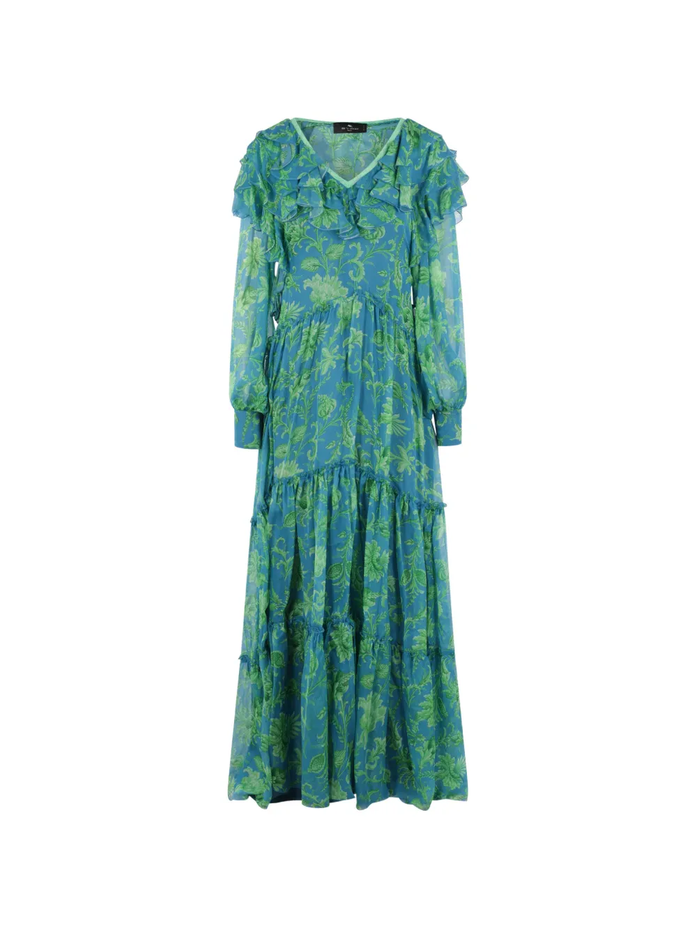 ETRO floral-print ruffled maxi dress - Blu