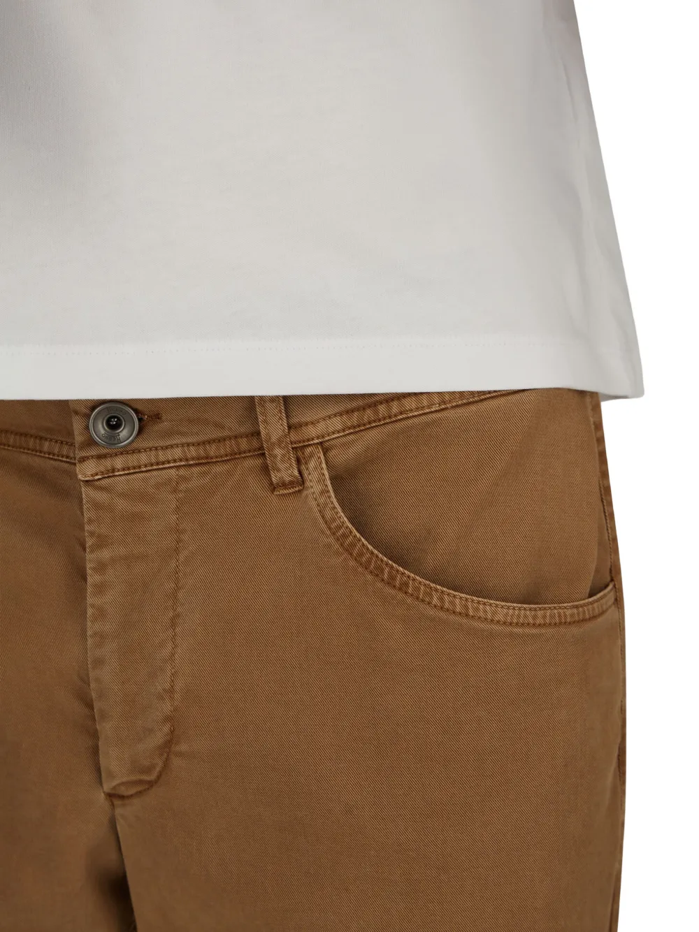 Herno Broek met elastische taille en vijf zakken Bruin