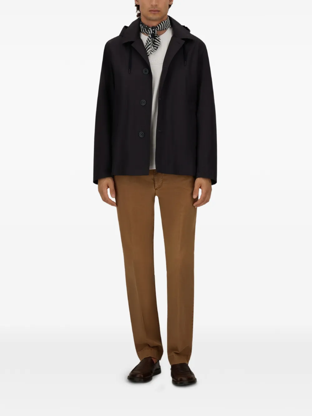 Herno Broek met elastische taille en vijf zakken Bruin