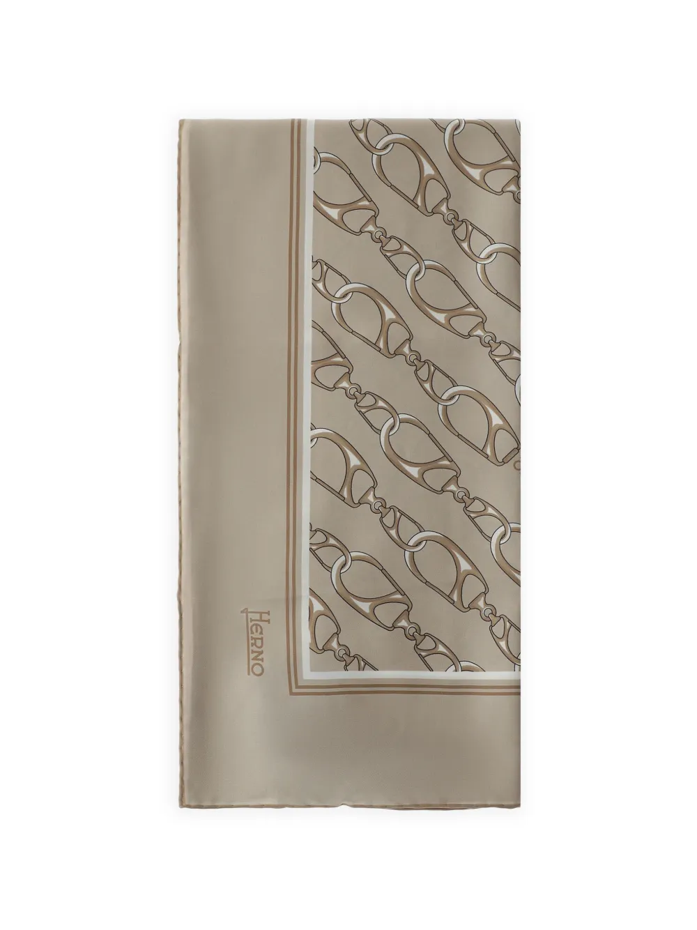 Herno 图案印花真丝围巾 In Neutral