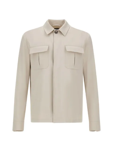 Herno flap-pockets cotton shirt jacket