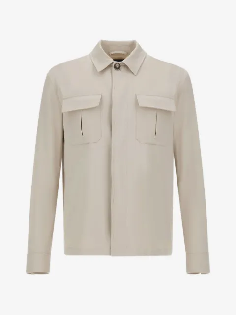 Herno flap-pockets cotton shirt jacket