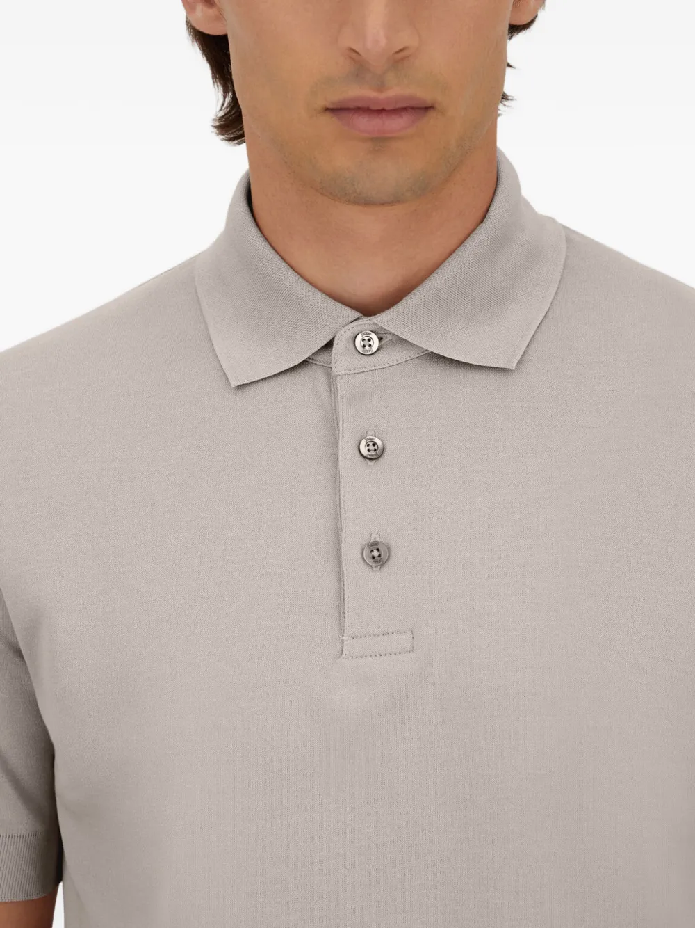 Herno Poloshirt met gebreid effect Grijs