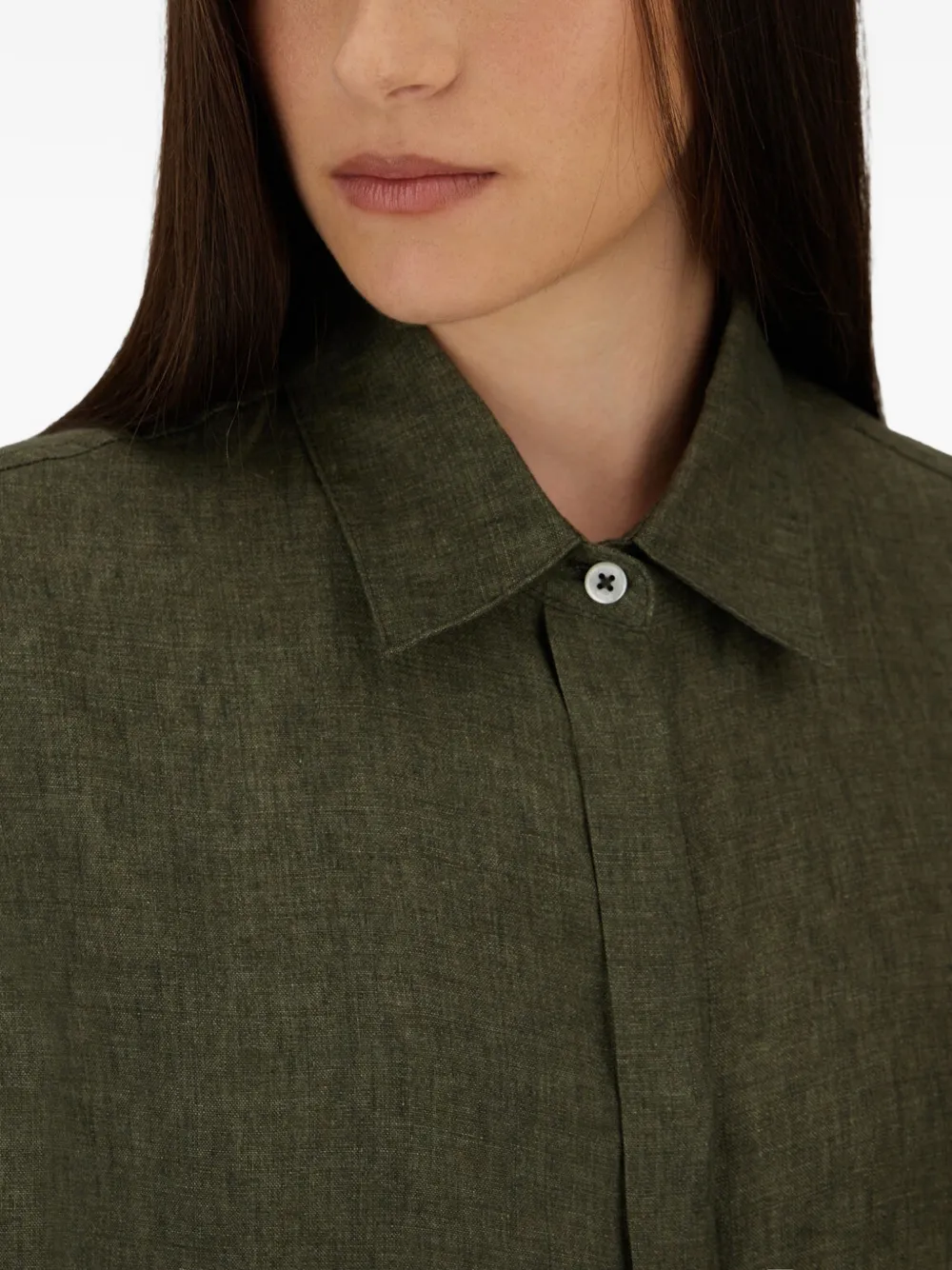 Herno Mouwloze blouse met verborgen sluiting Groen